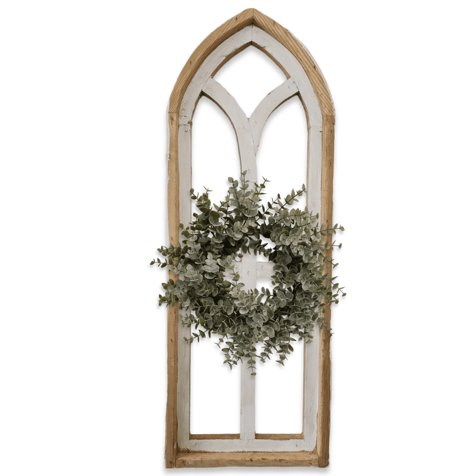 The Ivory Point Farmhouse Wooden Wall Window Arch Single -3 Sizes The Ivory Point Cathedral wall windowsRanch Junkie